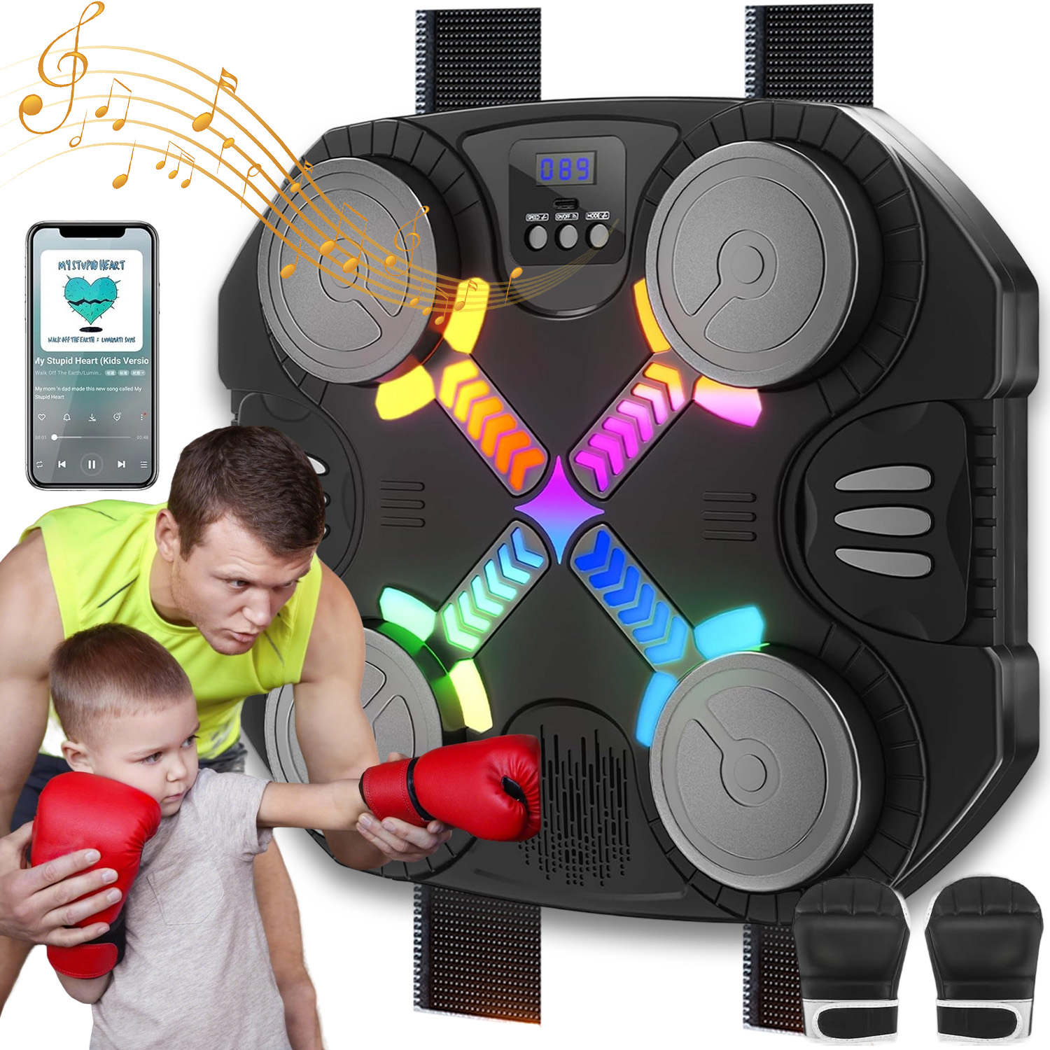 Music Boxing Machine Boxovací Stěna Hudební Štít Bluetooth Rukavice