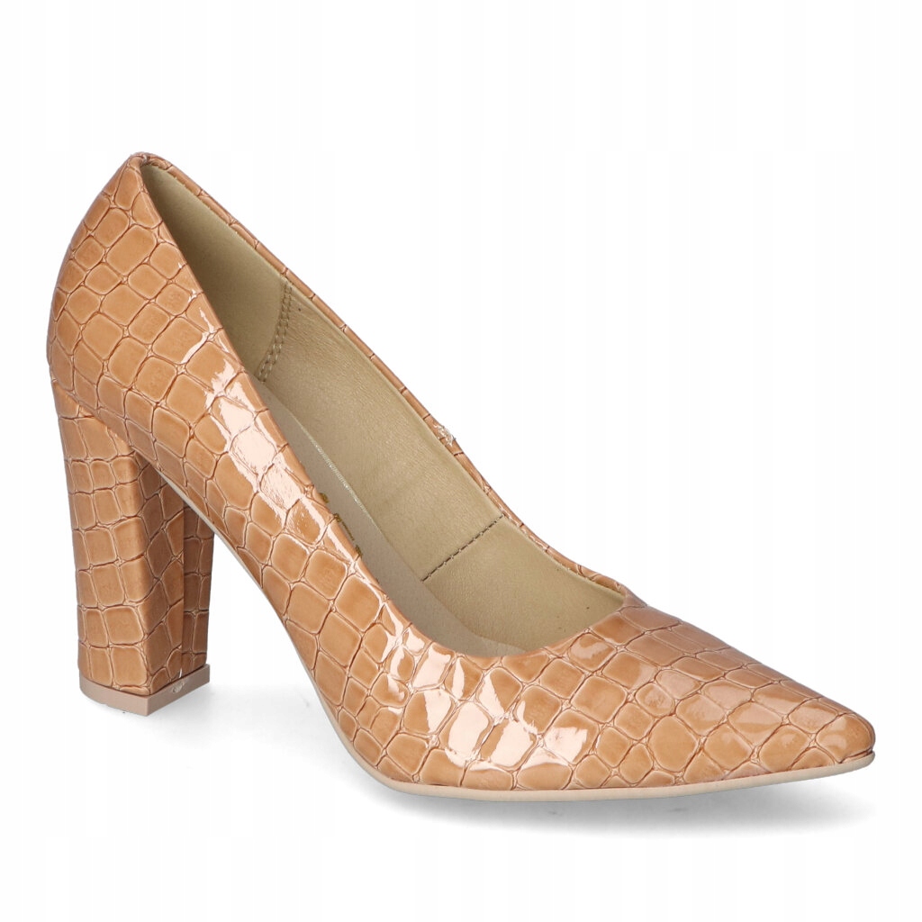 Boty Kamex-but 92 Béžová Camel Krokodýl Luska 39
