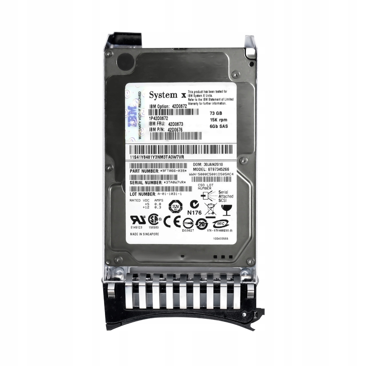 Ibm 42D0673 42D0676 73 Gb 15K 16 Mb SAS-2 2.5" Hdd (pevný disk) ST973452SS