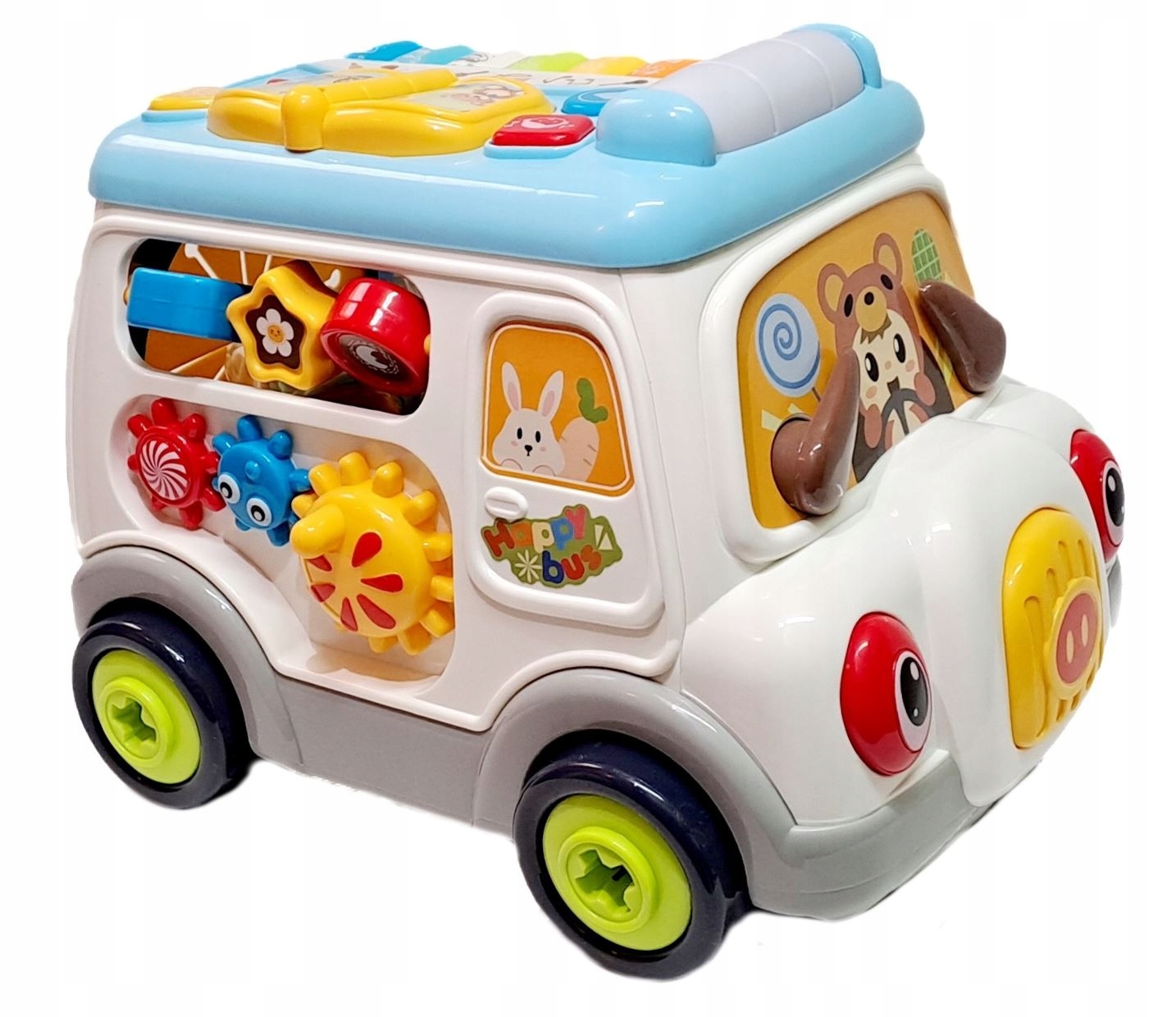 Autobus Szkolny Interaktywny Książka Zabawka Edukacyjna Sorter Pianinko Wysokość produktu 14 cm