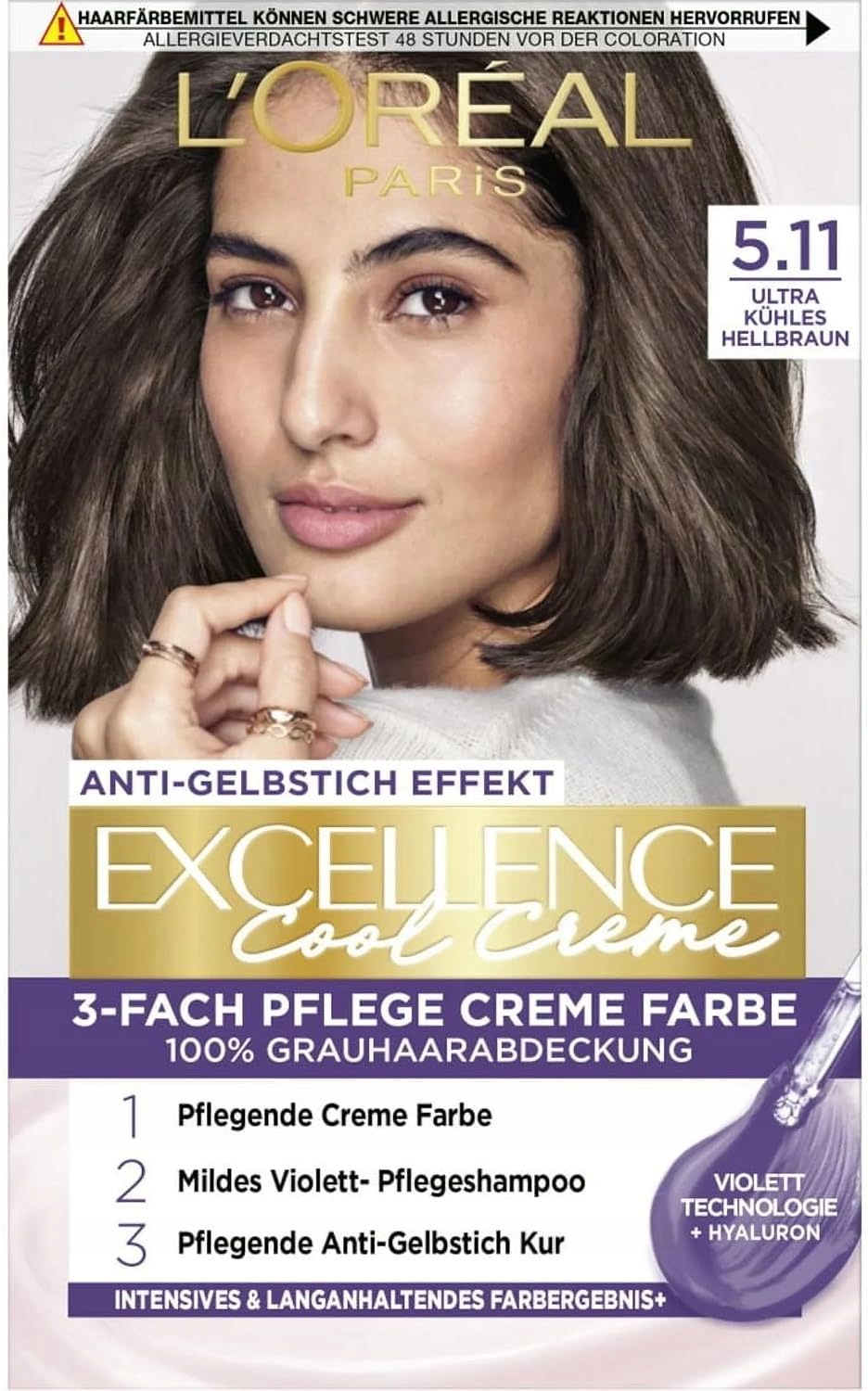 L'Oreal Excellence Cool Creme Ultra chladivý světle hnědý odstín šedivých