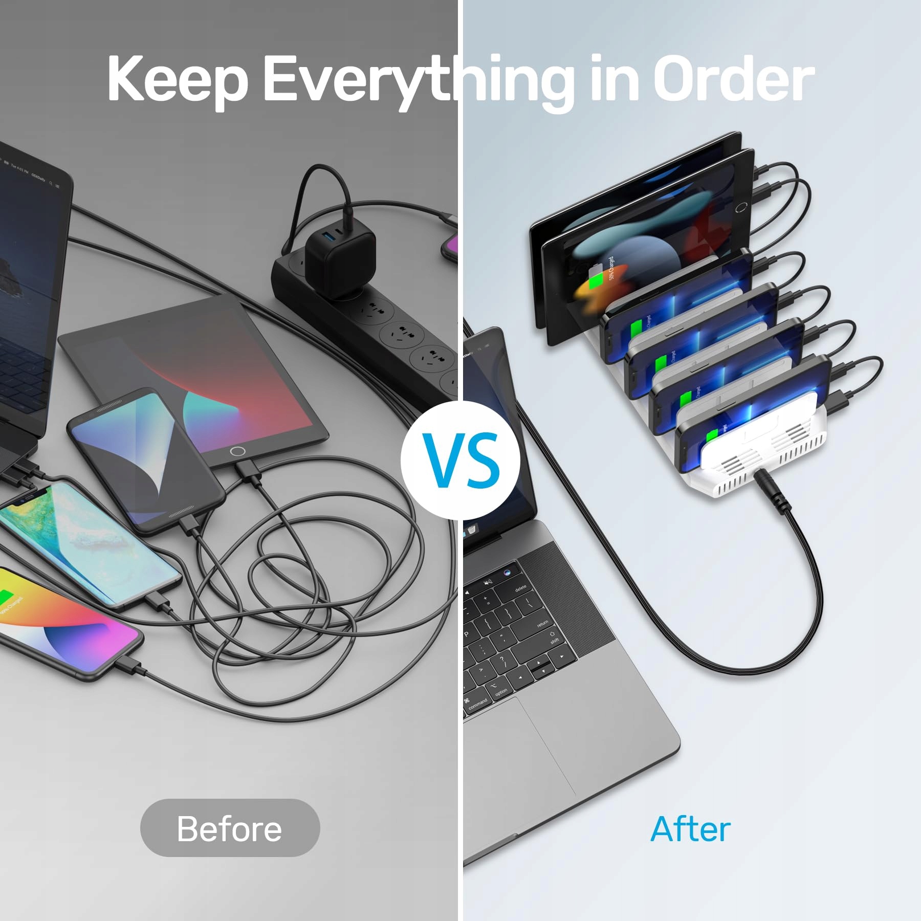 UNITEK 60W 10-Port USB Charging Station with SmartIC — miniatura 4