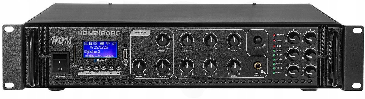 Zosilňovač HQM2180BC Rádio FM/MP3/BLUETOOTH 180W