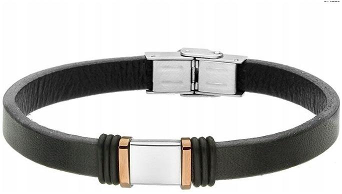 Pánský náramek z pravé kůže Manoki 316L