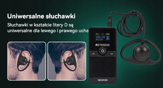 Retekess TT116 System Przewodnika Turystycznego, Zestaw Tour Guide, 200M Kod producenta F9636A-F9636BX5