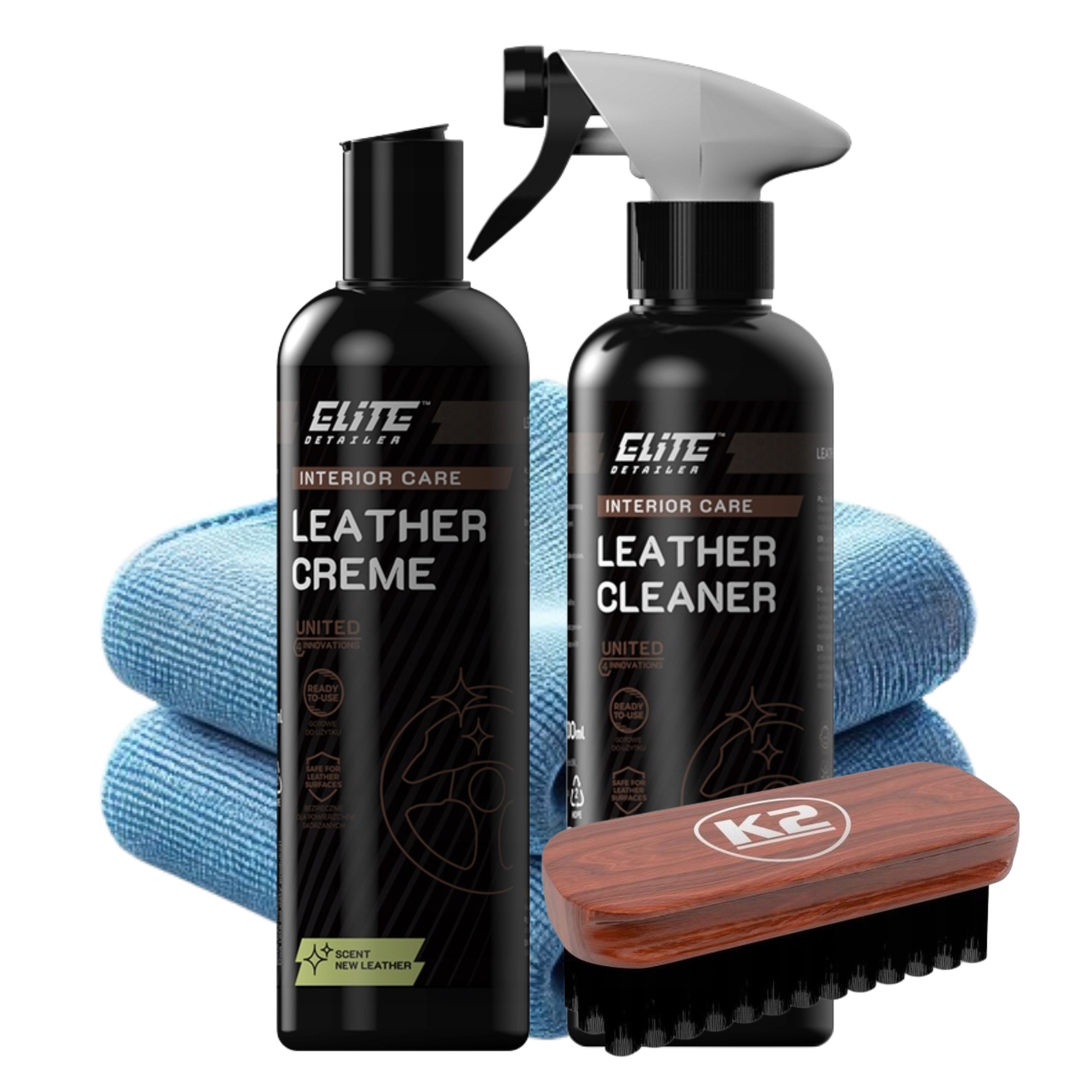 Zestaw do czyszczenia pielęgnacji skóry Elite Detailer 500ml szczotka