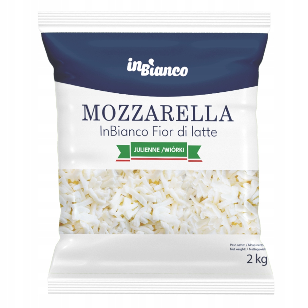 Mozzarella Fior di Latte wiórki 2kg InBianco ser do pizzy jakość profesjo