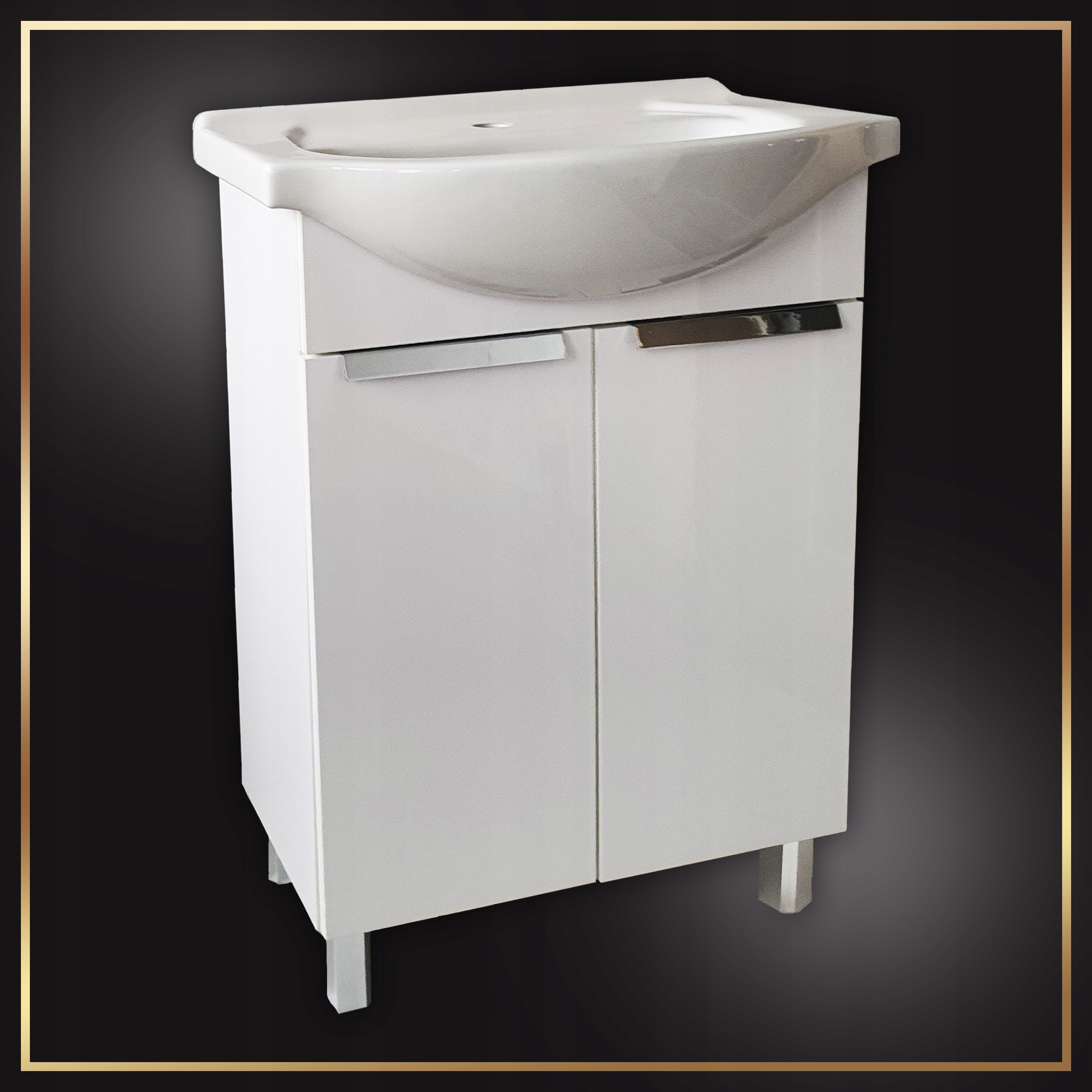 Szafka Stojąca Lily Biała do Łazienki Umywalka 60 Bateria Chrom Obrot Syfon EAN (GTIN) 5906122104808