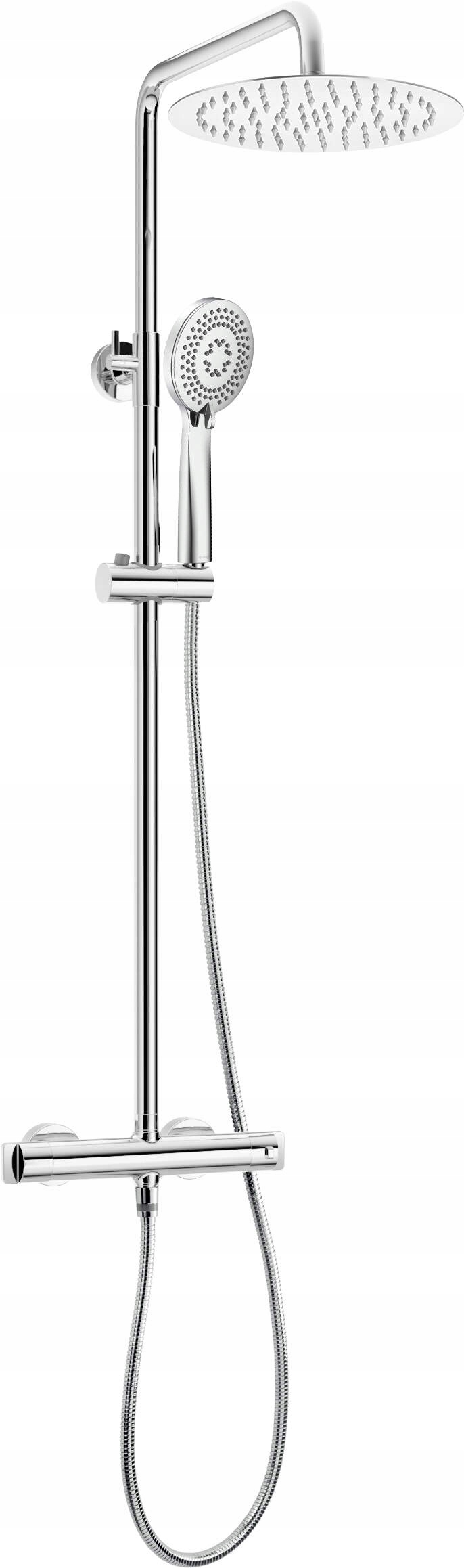 Chrómovaná dažďová sprcha s termostatickou sprchovou batériou 12-14,9 l/min