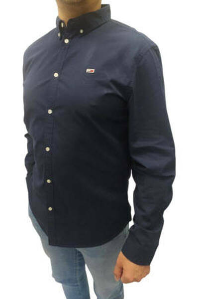 Pánské tričko Tommy Jeans, tmavě modrá, bavlna slim fit, elegantní logo, velikost XL