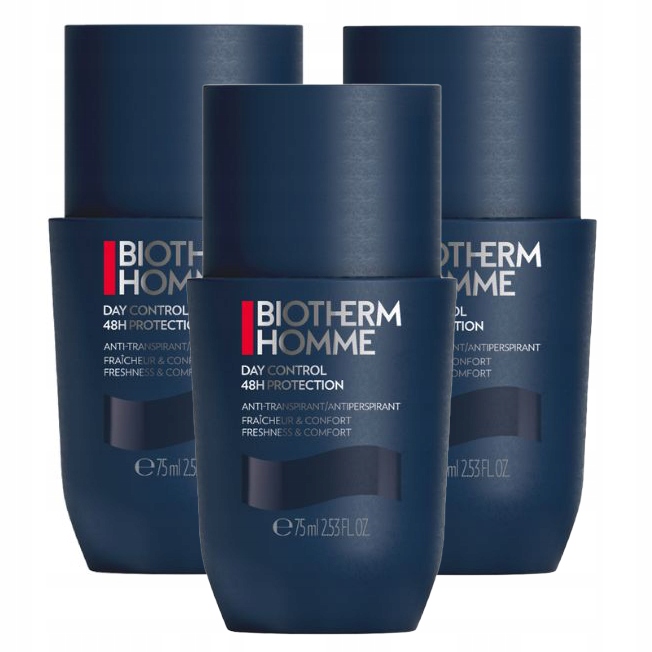 3x Biotherm Homme Day Control 48H Protection antiperspirant roll-on 75 ml