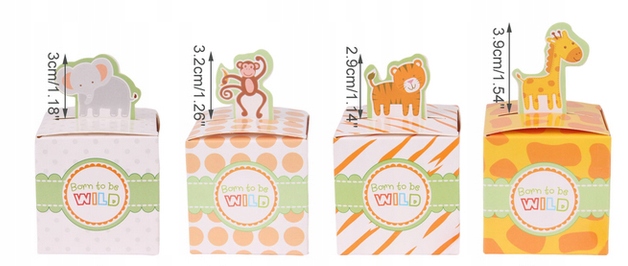 Pudełeczka na cukierki candyboxy zoo safari 6szt.