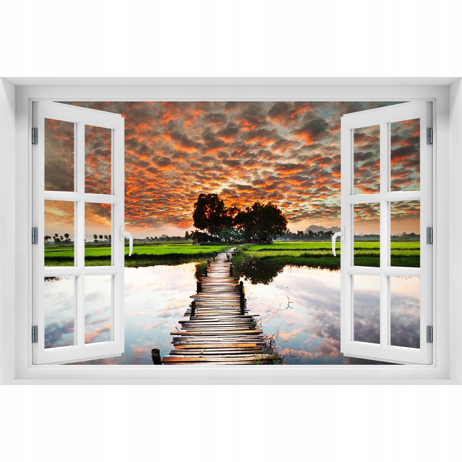 

3D Naklejka na ścianę Drewniany most 90x60