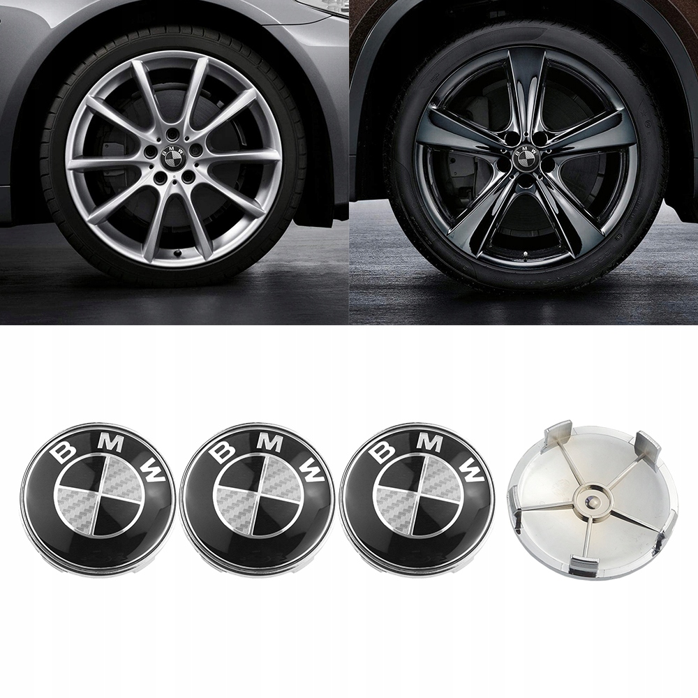 

4szt. Carbon Dekle Dekielki Zaślepki Bmw 68/65mm