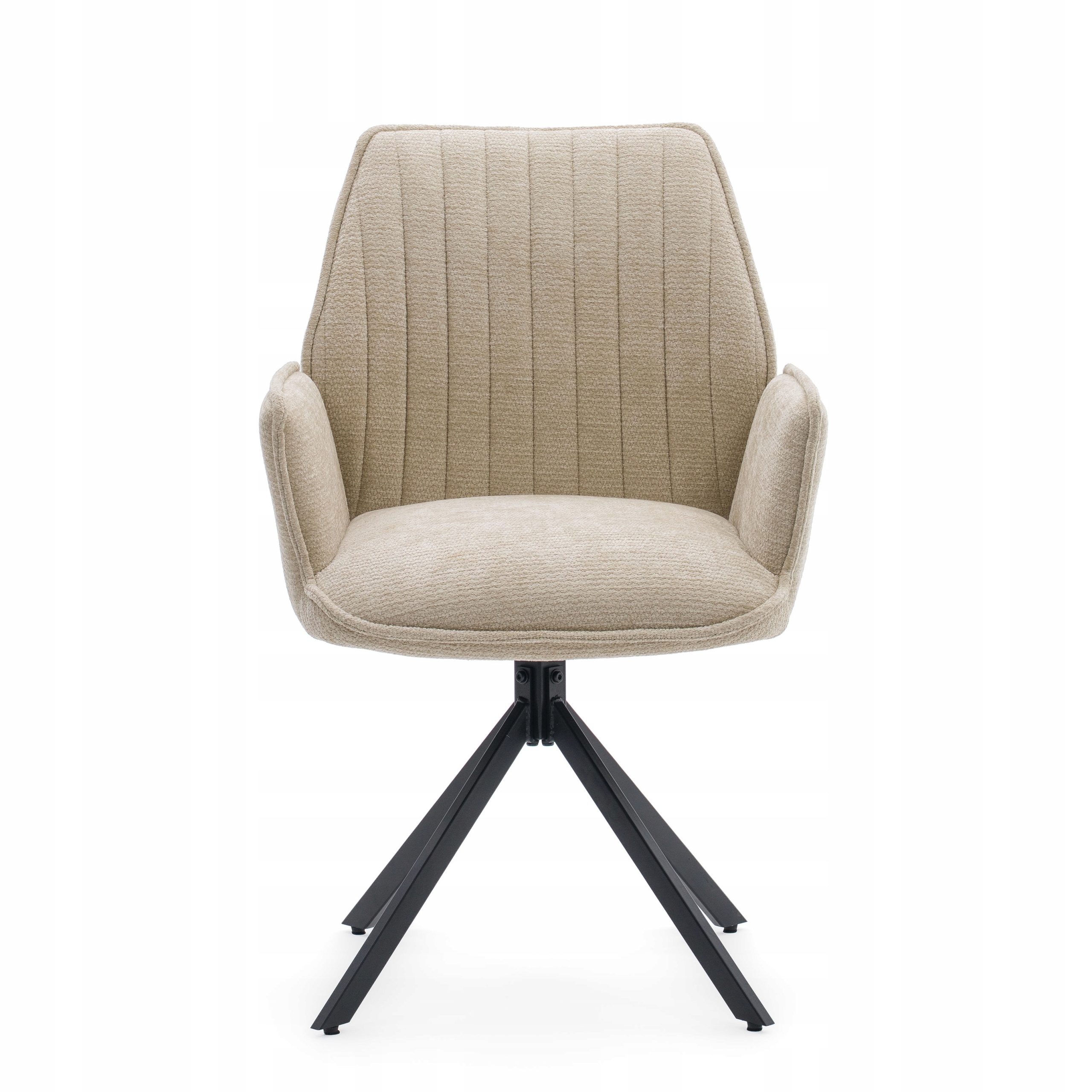 Krzesło Tapicerowane Obrotowe Szenilowe Do Salonu Merano Jasnobeżowe