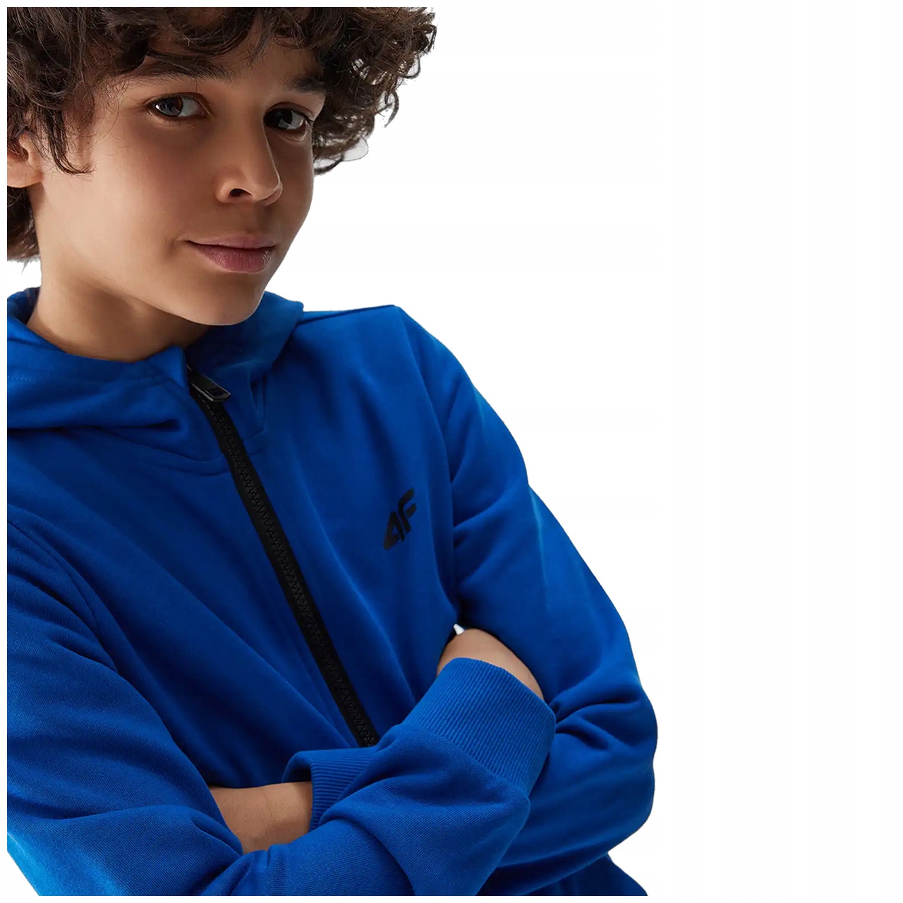 Bluza Chłopięca 4F Dresowa z Kapturem Dziecięca 0926 Sportowa Rozpinana 122 Rozmiar (new) 122 (117 - 122 cm)