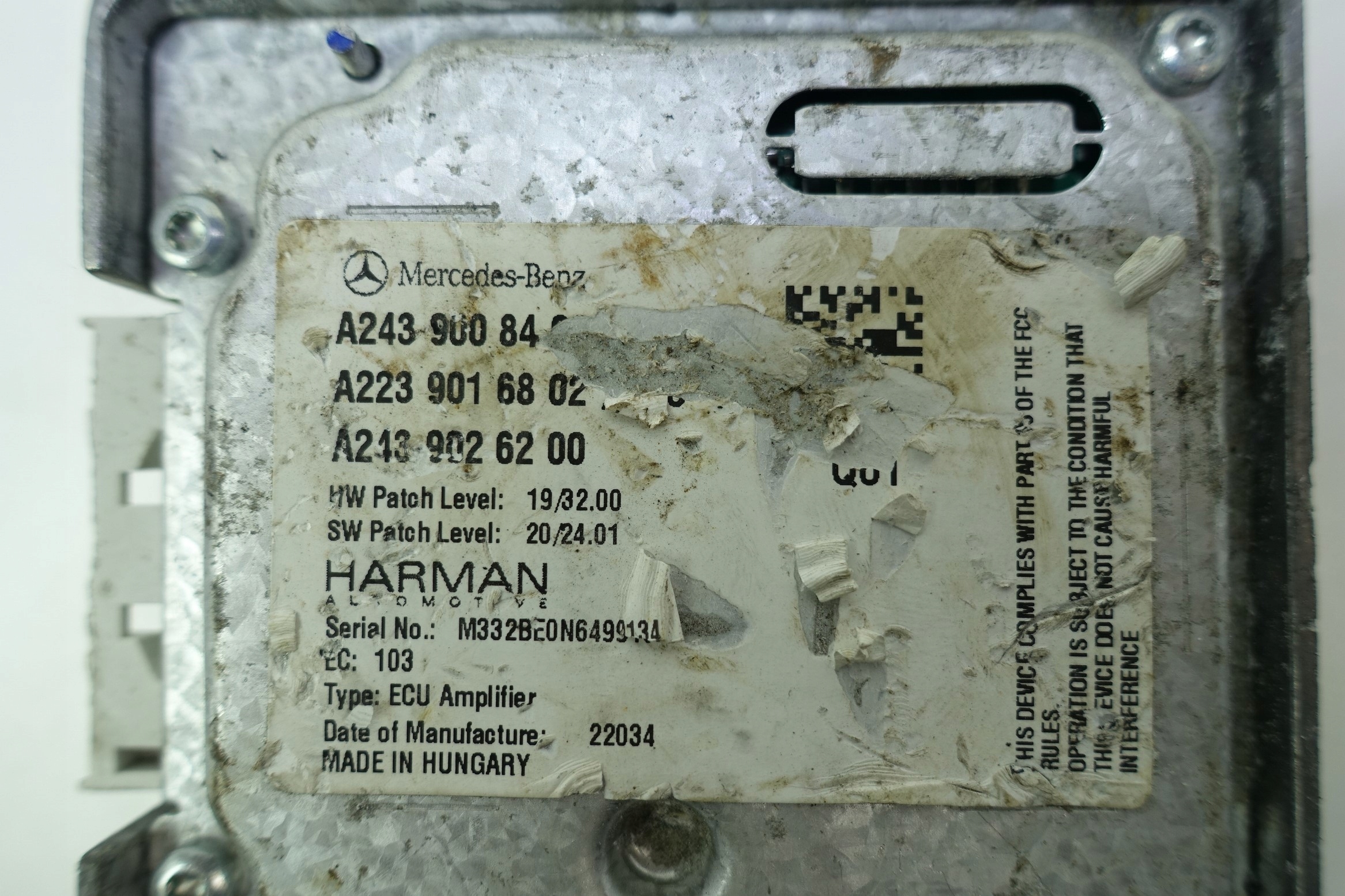 amplifier HARMAN MERCEDES W223 W447 A2439008400