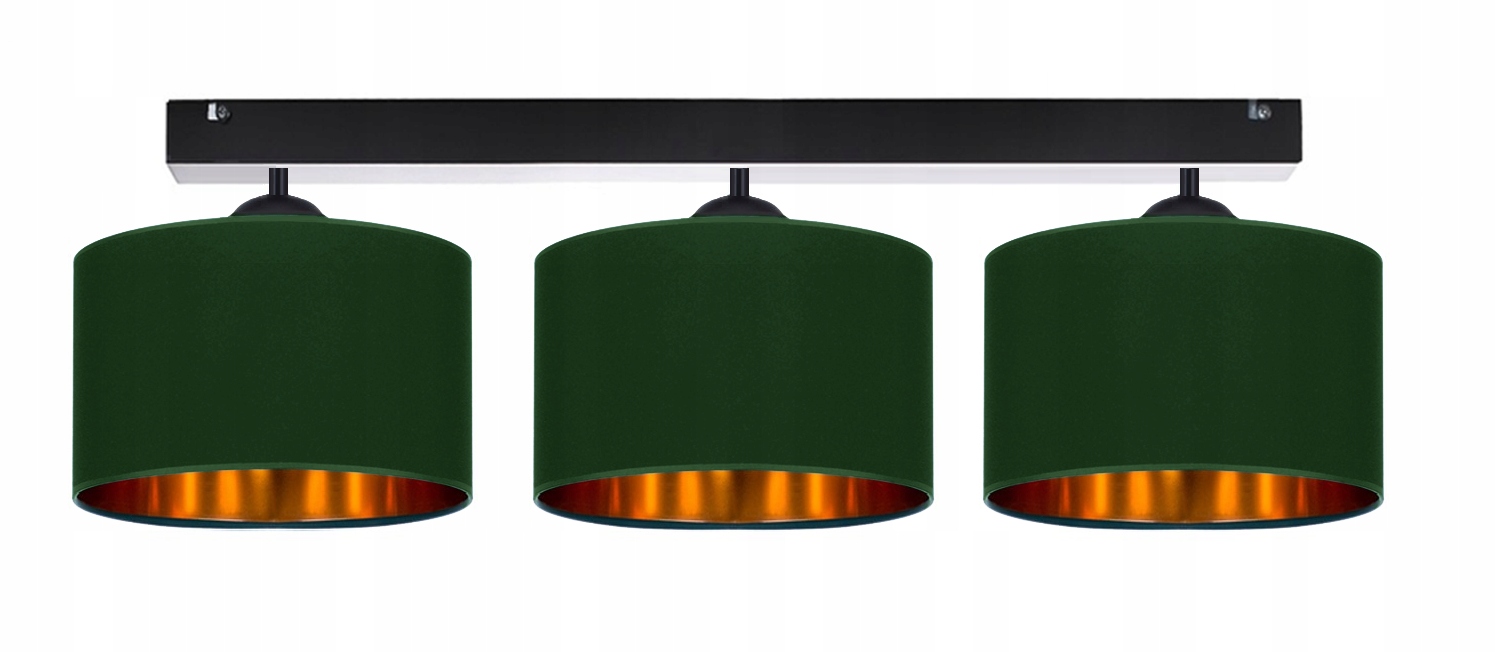 

Lampa Plafon Sufitowa Żyrandol Zielono - Złoty Led