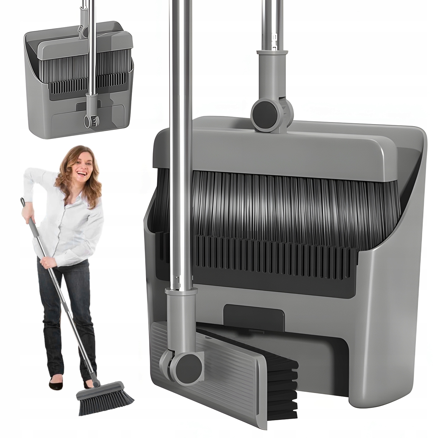 Levně Sada Na Úklid Lenochu Lopatka Smetáček Skládací Bez naklánění