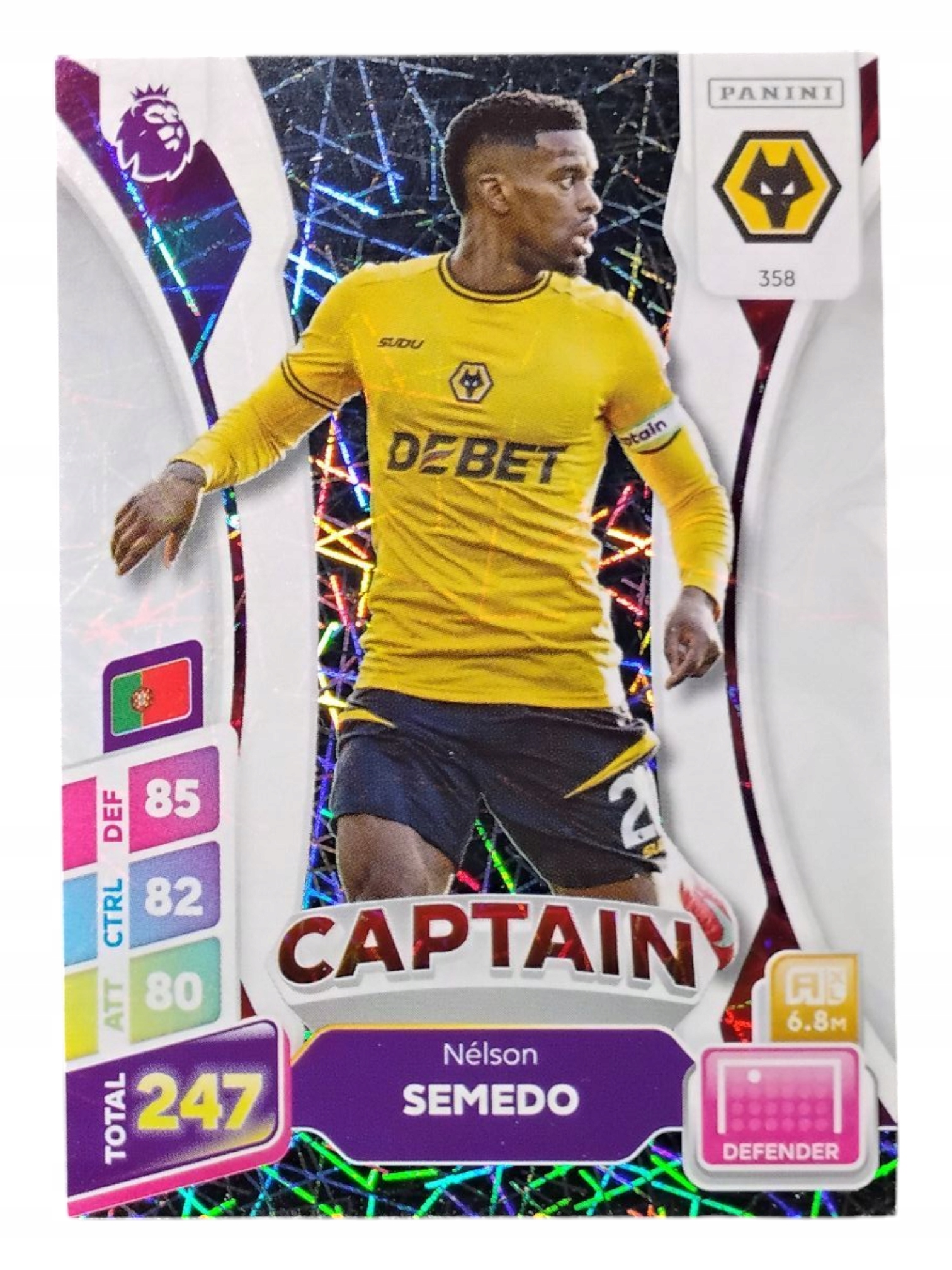 Panini Premier League Plus 2025 Captain Nelson Semedo 358 Wolves