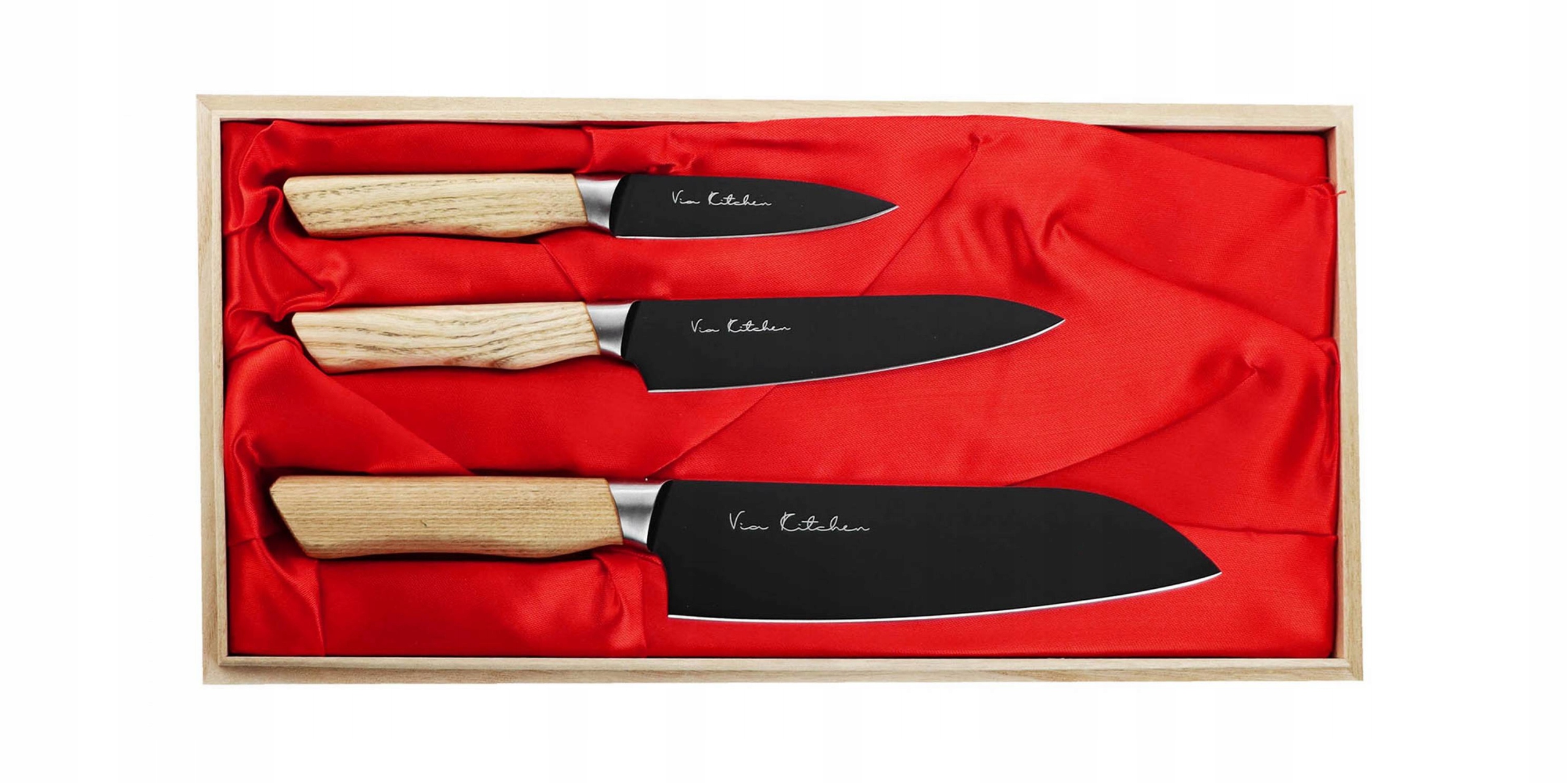 Satake Black Ash Sada 3 nožov v drevenej krabičke