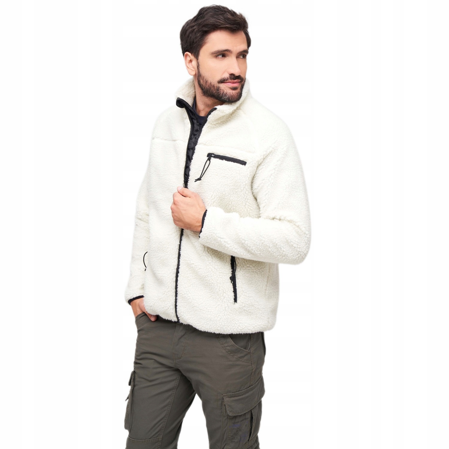 Flanelová bunda Brandit Teddyfleece Bílá M