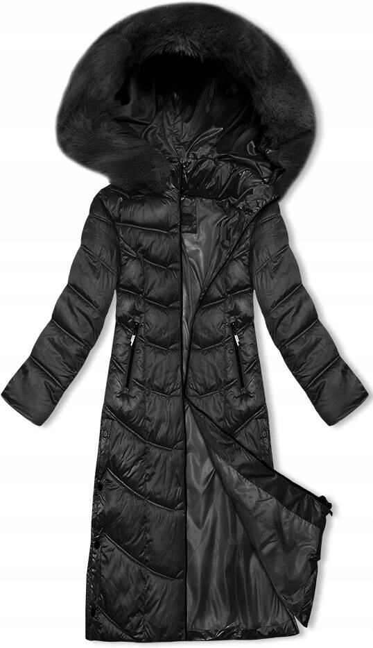 Zimní Bunda Kapuce B8198 Černá L (40)