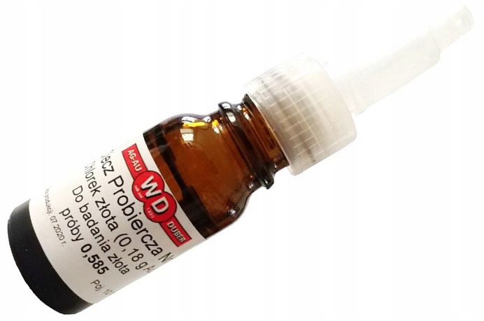 Chlorek Zlatý Au 0,18 g Zkušební kapalina 10 ml