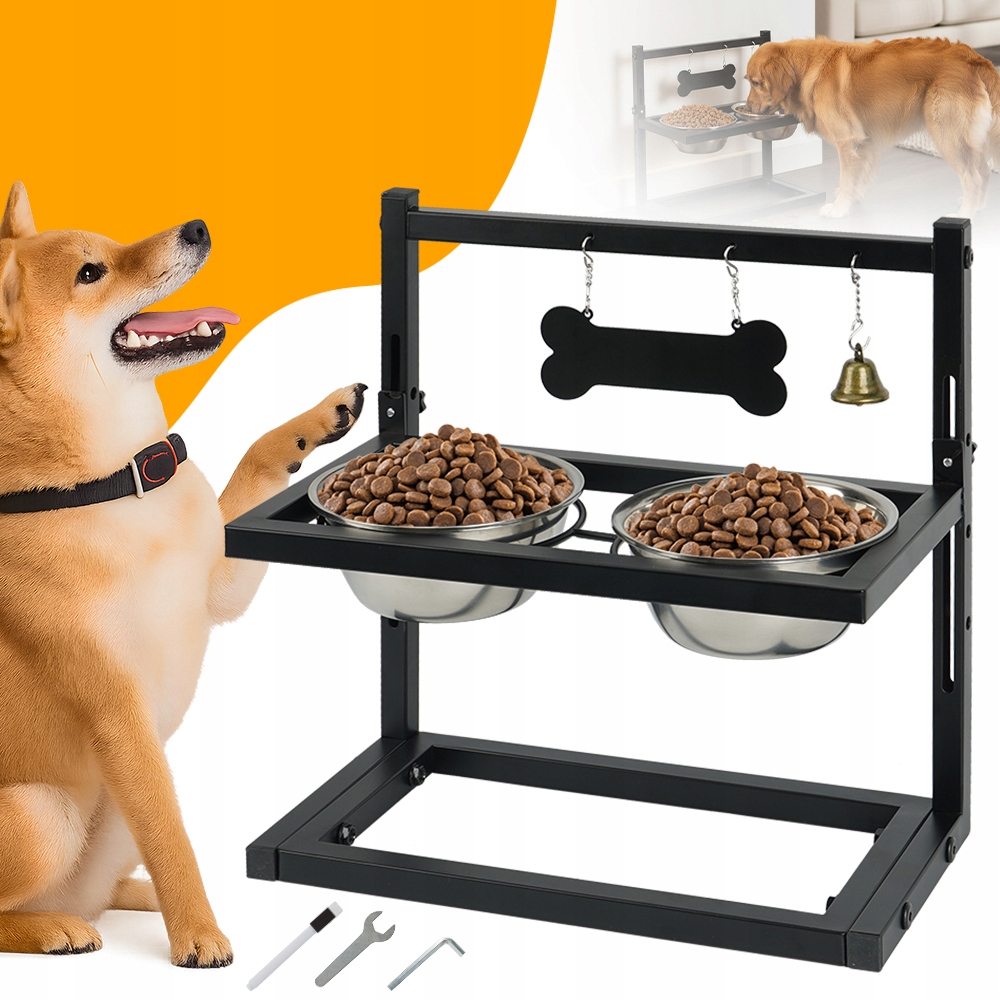 Levně Vyvýšené Misky pro psa Stojan nastavitelný 2 x 20 cm