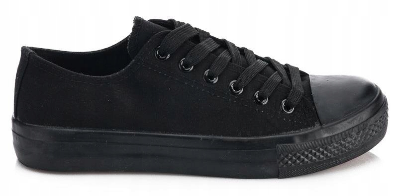 

744 Czarne Niskie Trampki Tenisówki Black 44