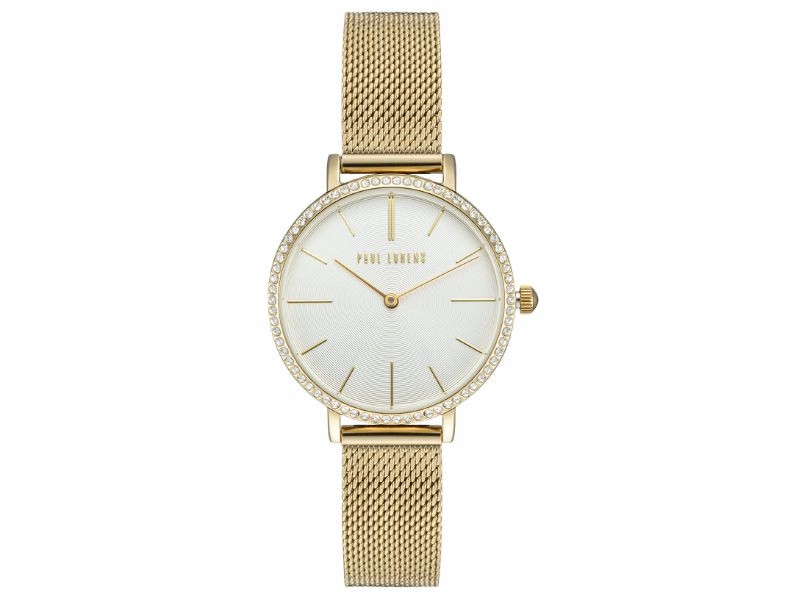 Dámské hodinky na elegantním náramku s bílým ciferníkem bez kamenů