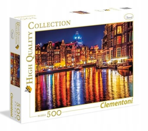 

Puzzle 500 Hq Amsterdam nocą Clementoni