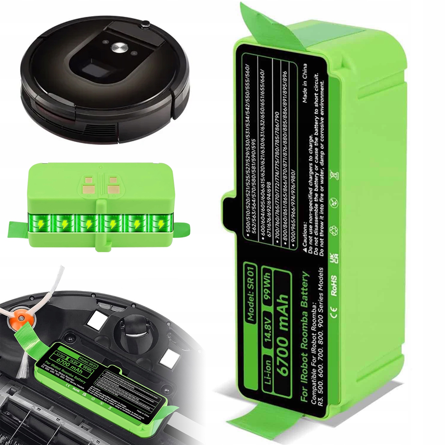Akumulátor Li-ion 14,8V 7.6Ah Pro IRobot Roomba 900/800/700/600 Vysavač
