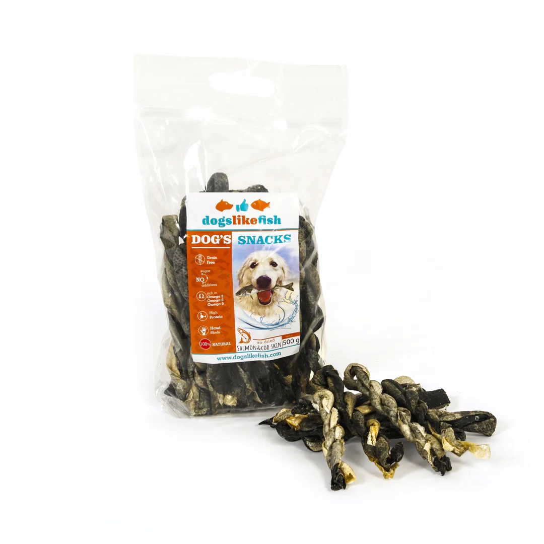 Slupka z tresky twist pro psa – DogsLikeFish 1 kg
