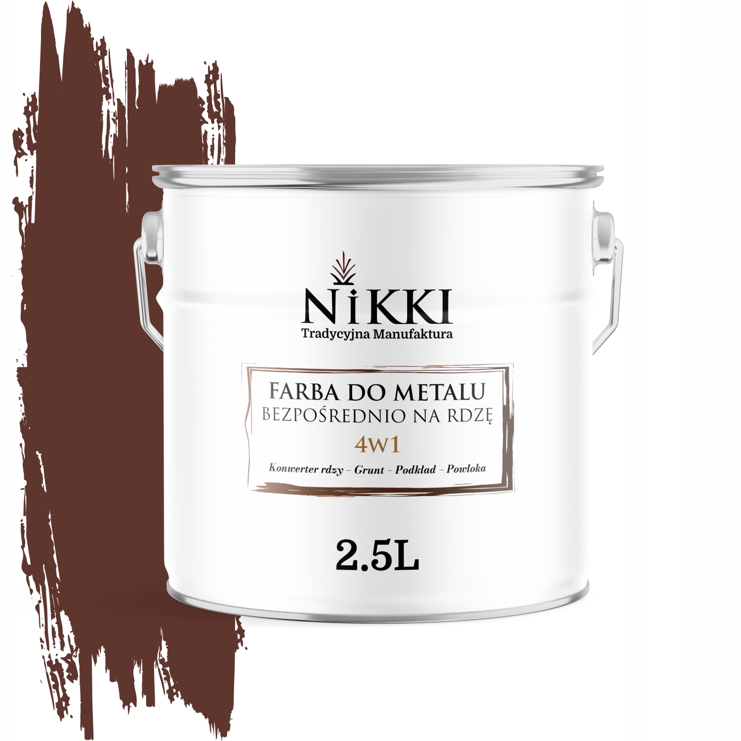 Farba Na Kov Priamo Na Hrdzu 4v1 Hnedá Červená Ral 8012 Satén 2,5L