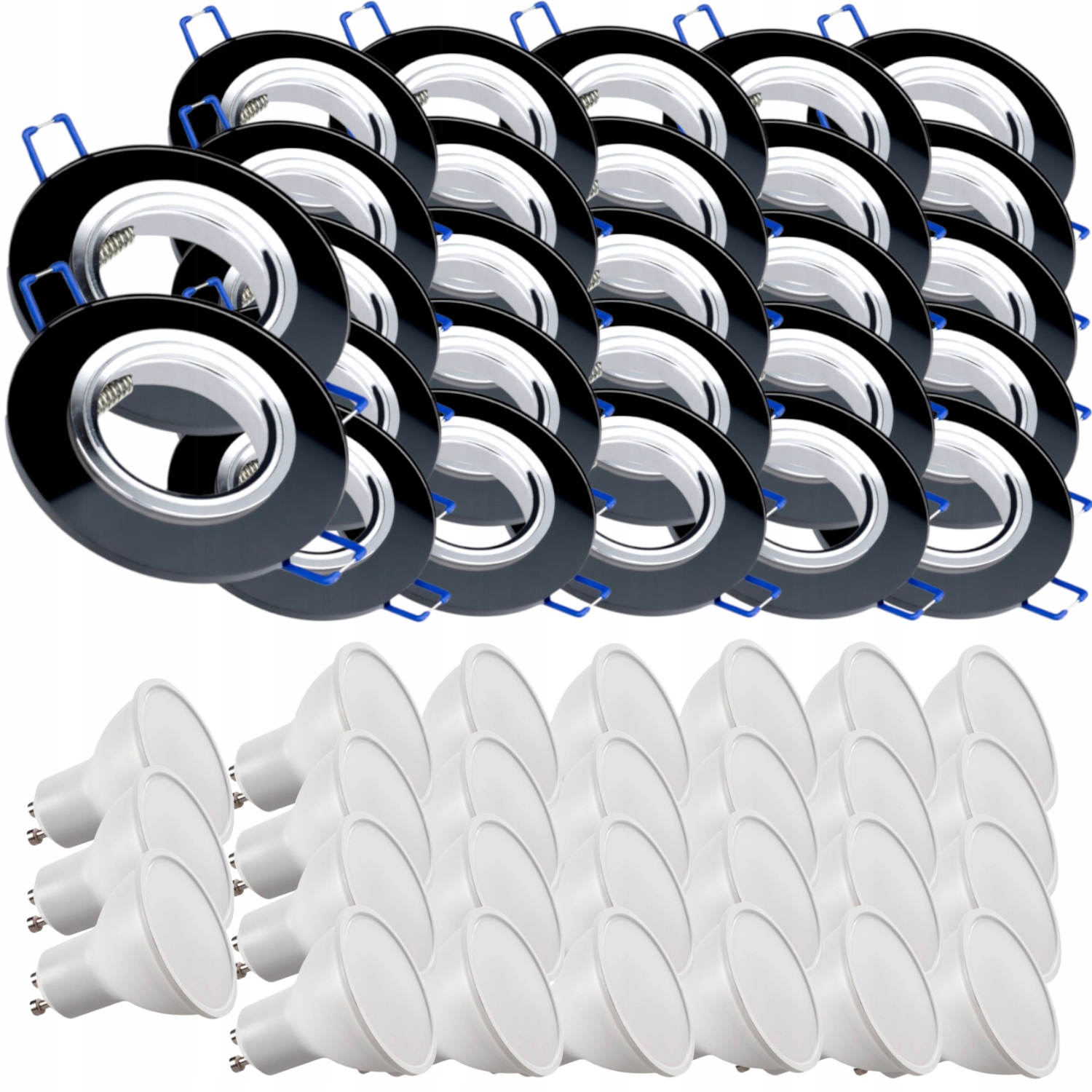 27x Černá Skleněná Stropní Lampa Kulatá Objímka Led Žárovky 5W