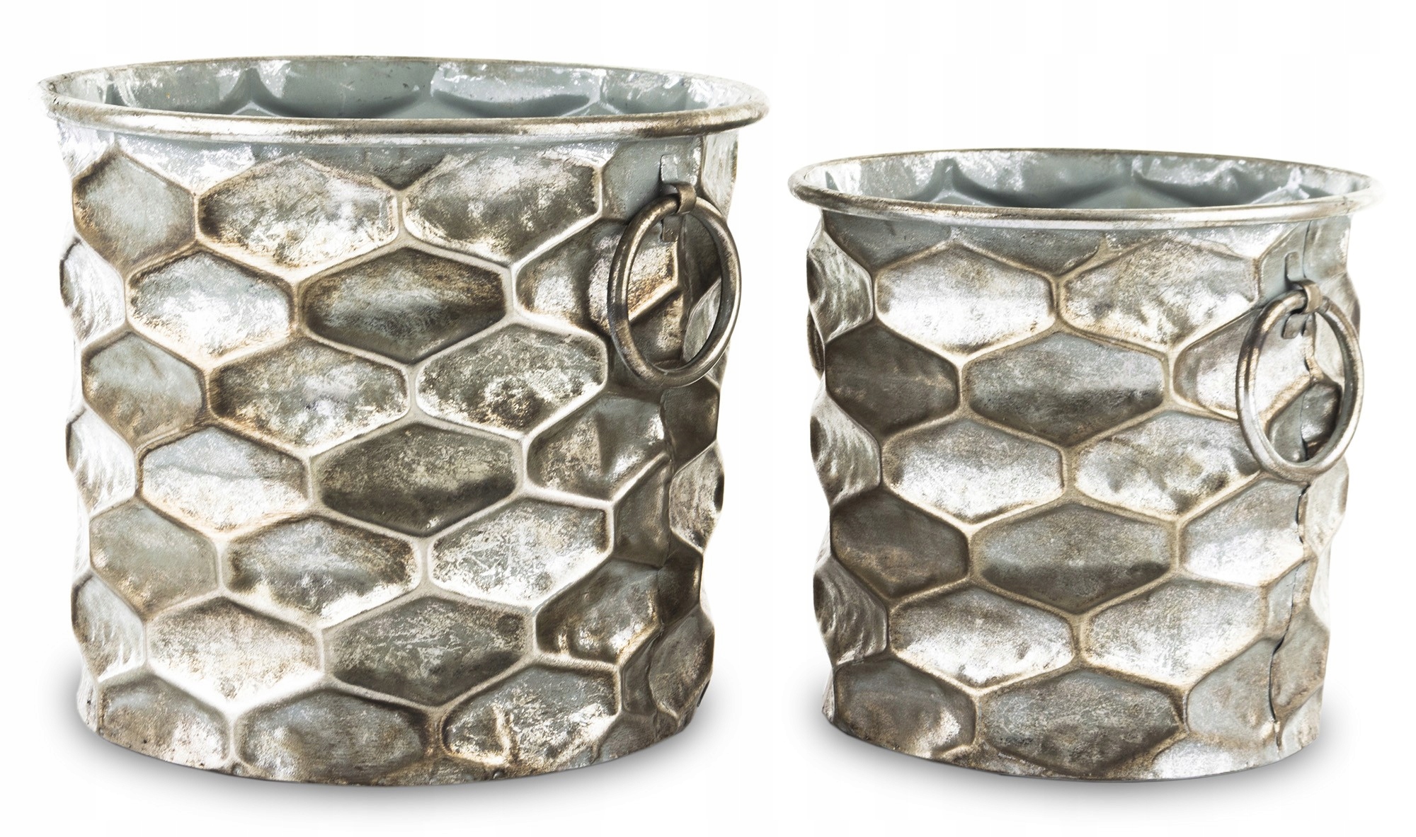 Váza Obal Na Kvetináč na kvetináč strieborná starnúca dekorácia sada 2ks