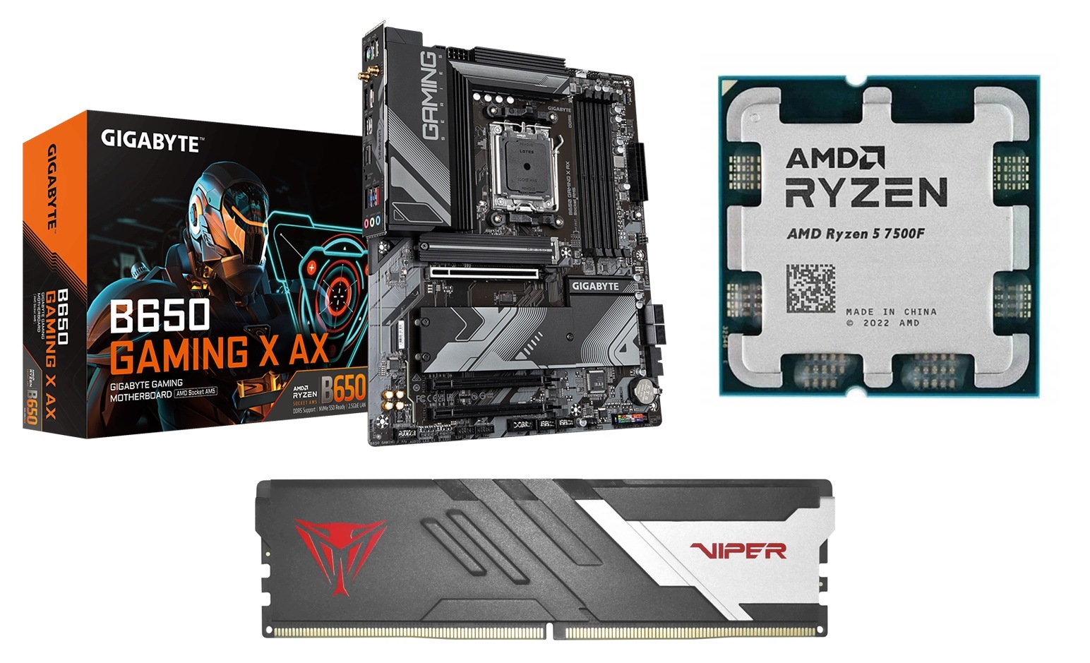 Zestaw Amd Ryzen 5 7500F B650 Gaming X Ax 32GB 6000