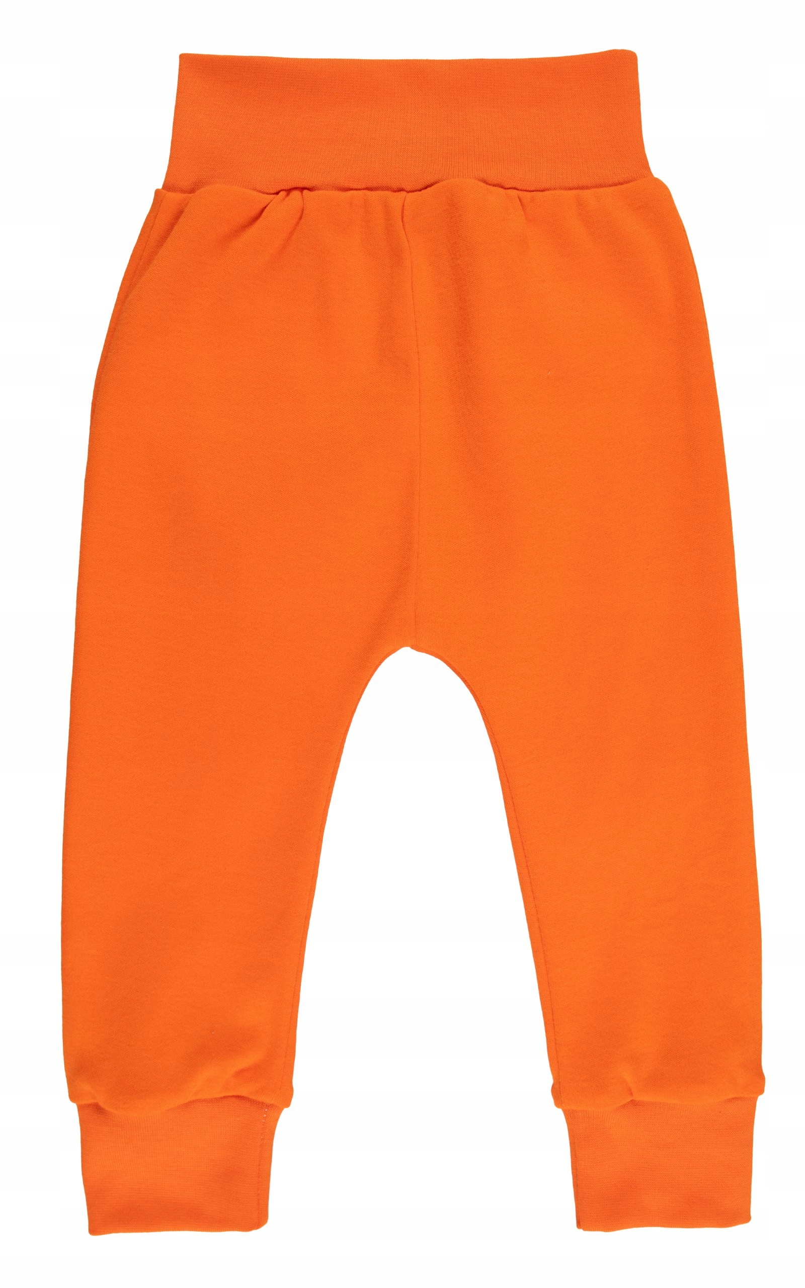 Spodnie dziecięce bawełniane pomarańcz r. 74/80