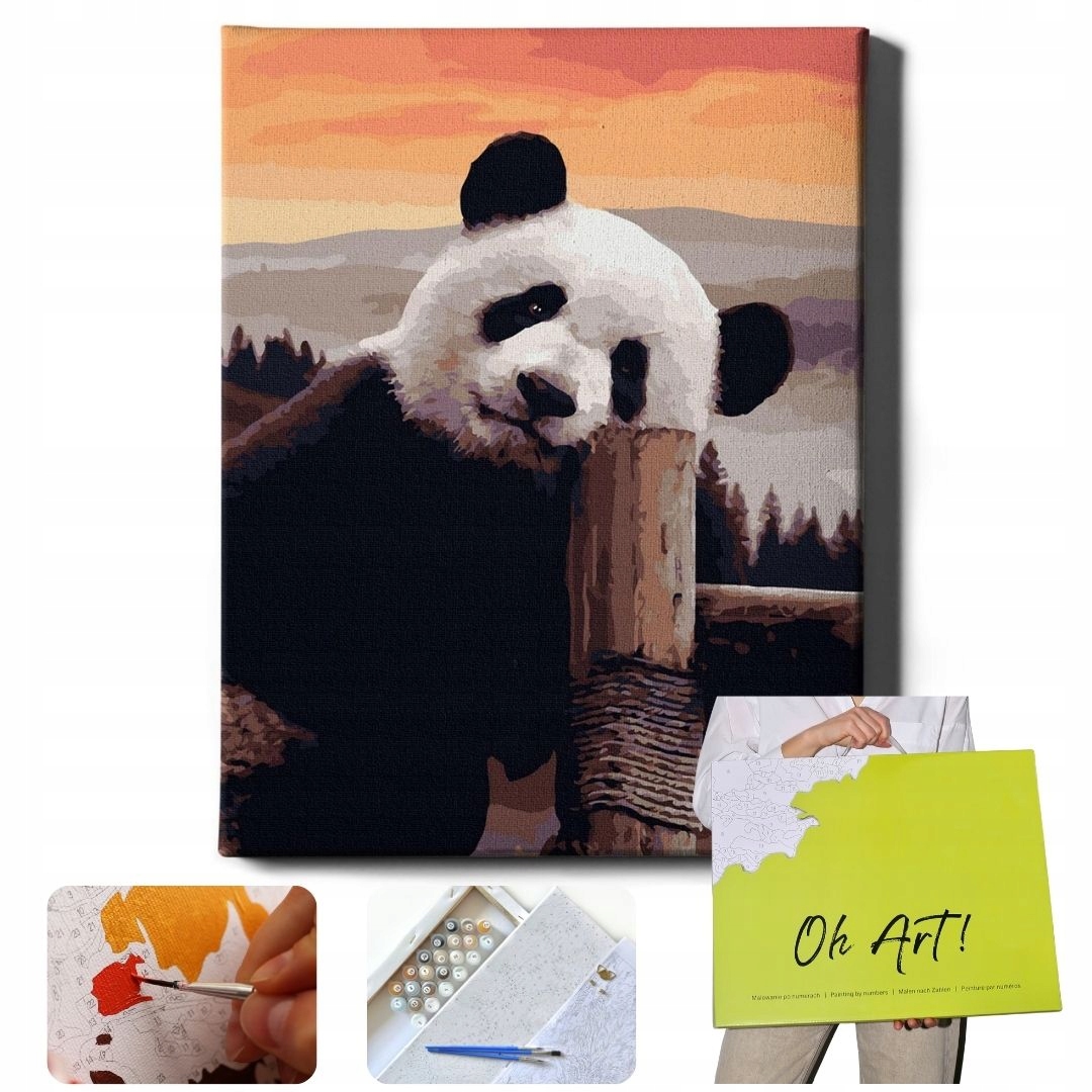 Obrázky pro malování podle čísel s rámem Malování podle čísel Panda Oh Art!