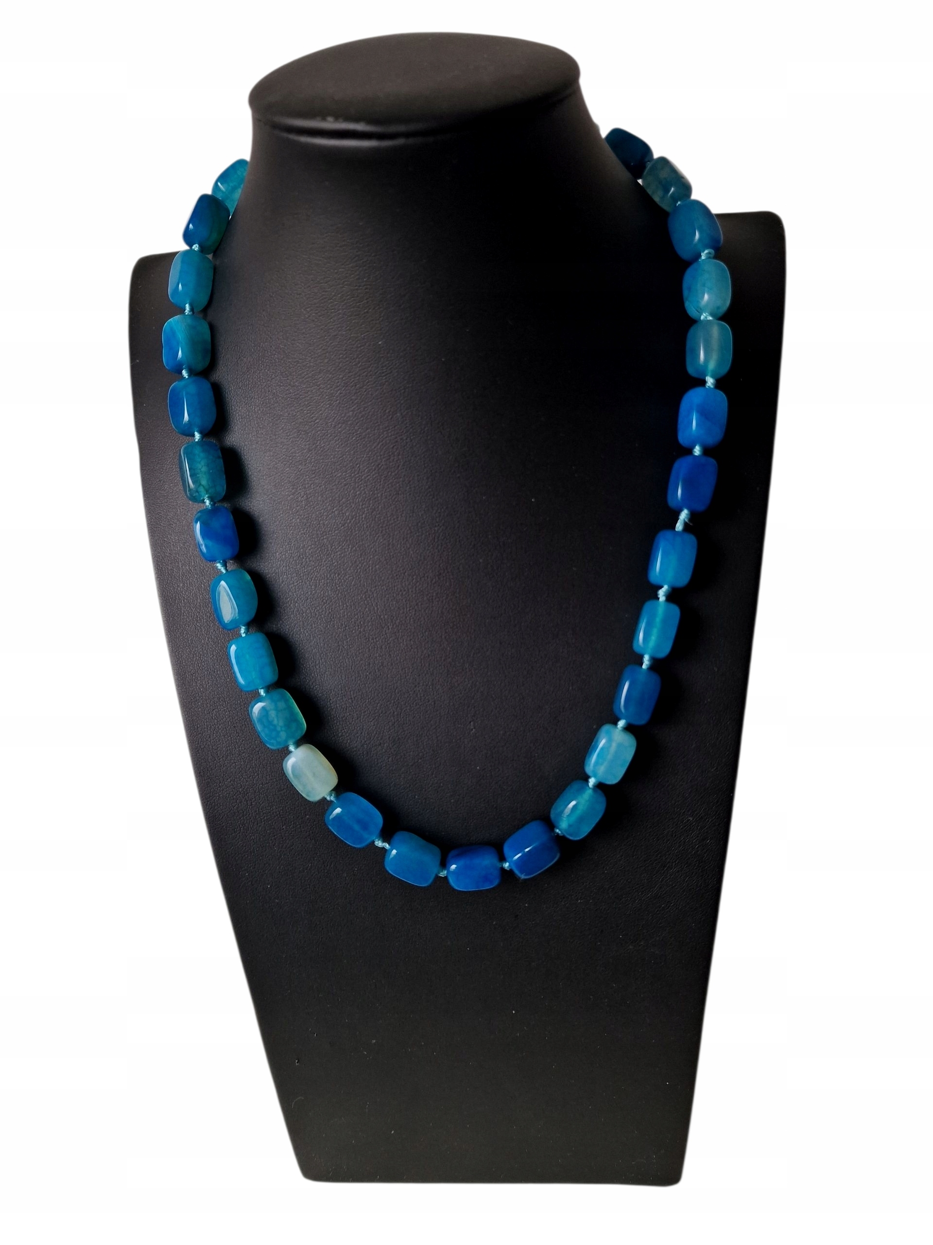 Achát Modrý Náhrdelník Ochranné Kameny Visuddha Ajna Dobrá Aura