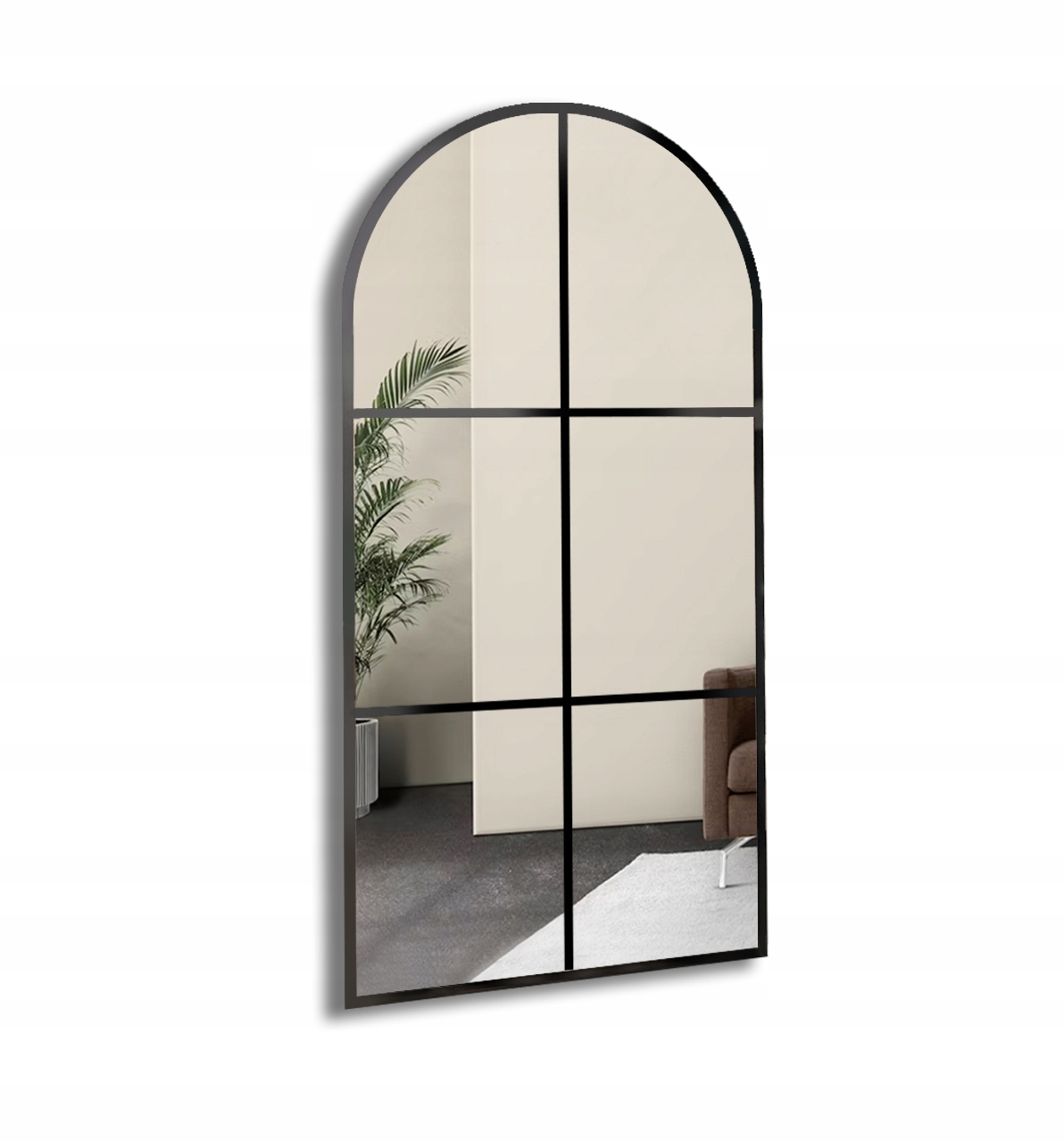 Zrcadlo oválné loft s příčkami v černé Mdf rámu Romeo 70x170