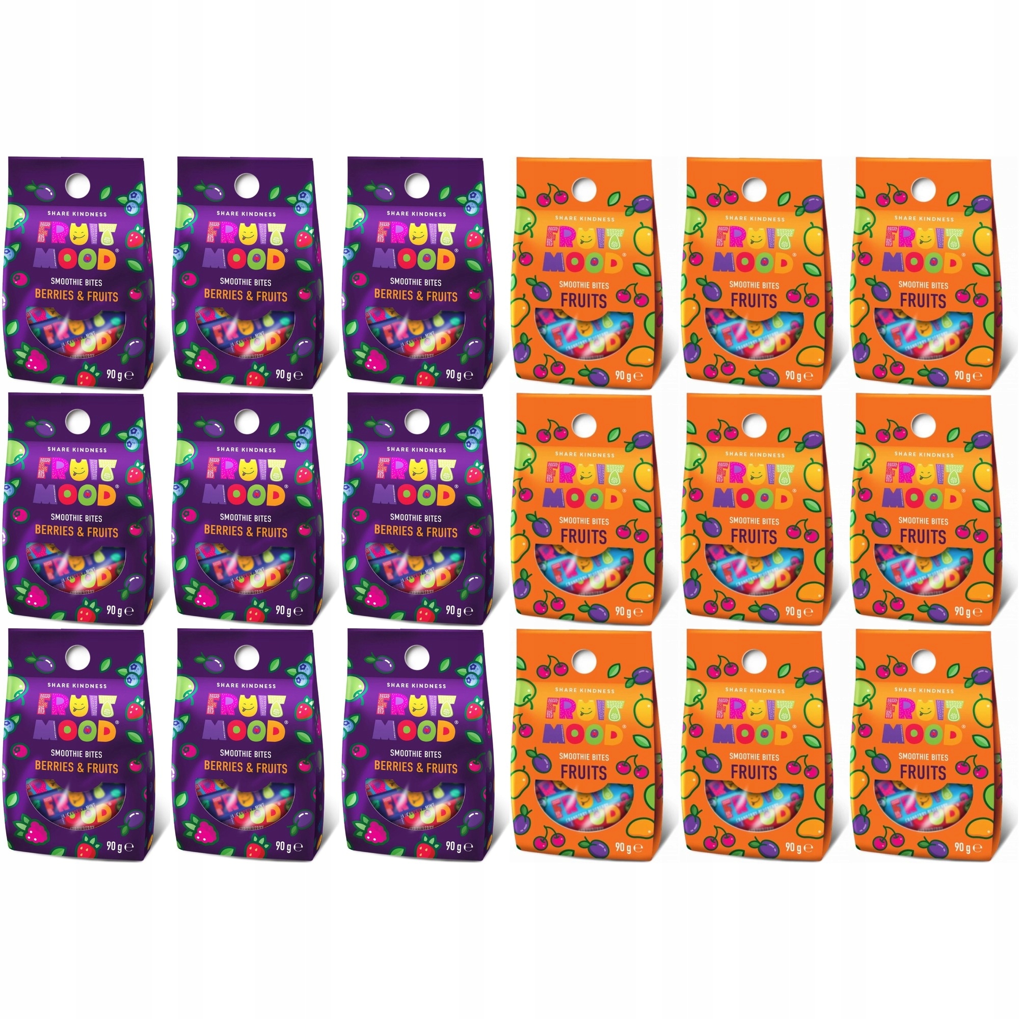 Zestaw Fruit Mood Mini batoniki owocowe MIX smaków 18 szt.