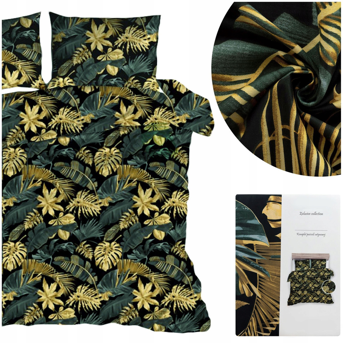 Posteľná Bielizeň 220 x 200 3 dielov Satén Bavlnená valerína Komplet