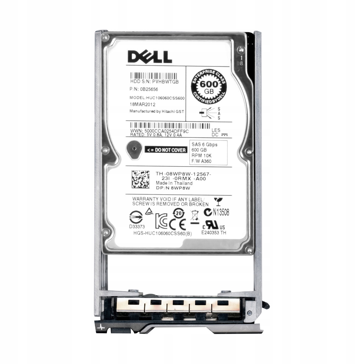 Dell 08WP8W 600GB 10K 64MB SAS-2 2,5'' HUC106060CSS600
