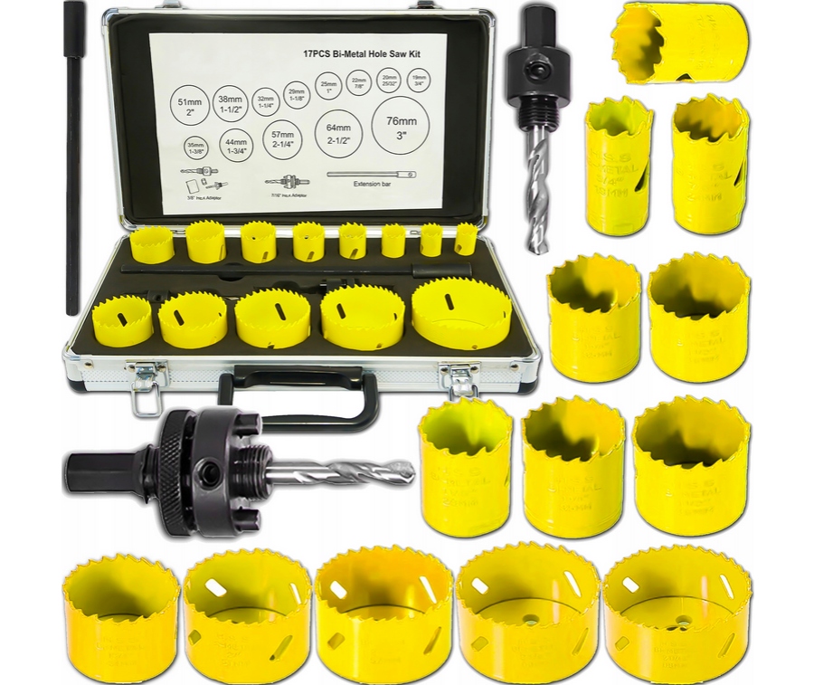 Otwornice Do Metalu Drewna Wiertła Zestaw Otwornic Bimetalowych Bi-metal 17