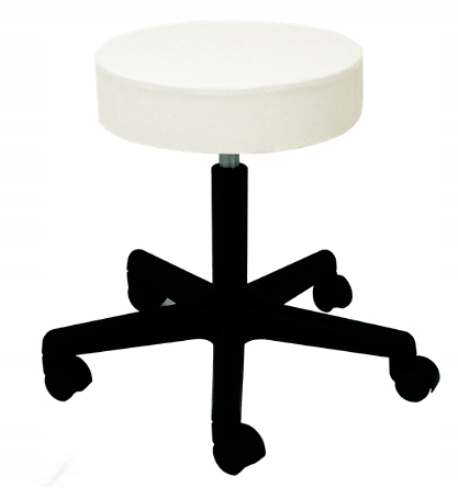 Kosmetická Stolička Bez Opěradla, Nastavitelná, Bílá