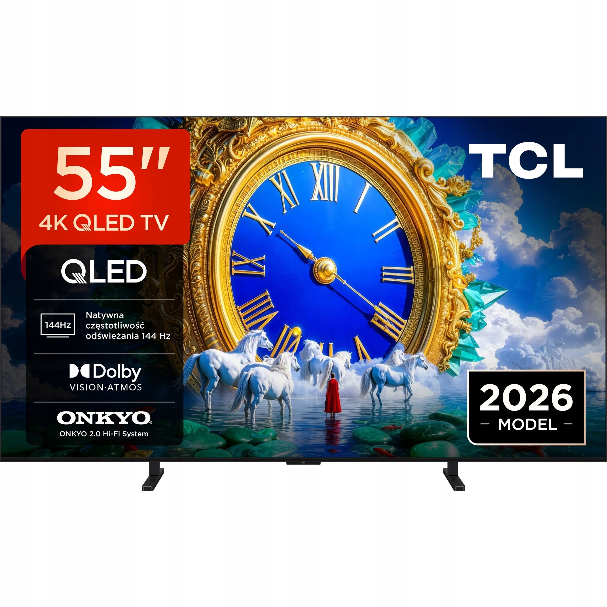 Telewizor Tcl 55A400 Qled 4K Uhd Smart Tv Google Tv Hdr 144Hz czarny