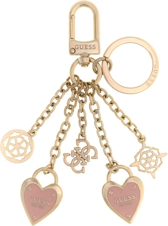 Guess Přívěsek Keyring Zlatý/růžový