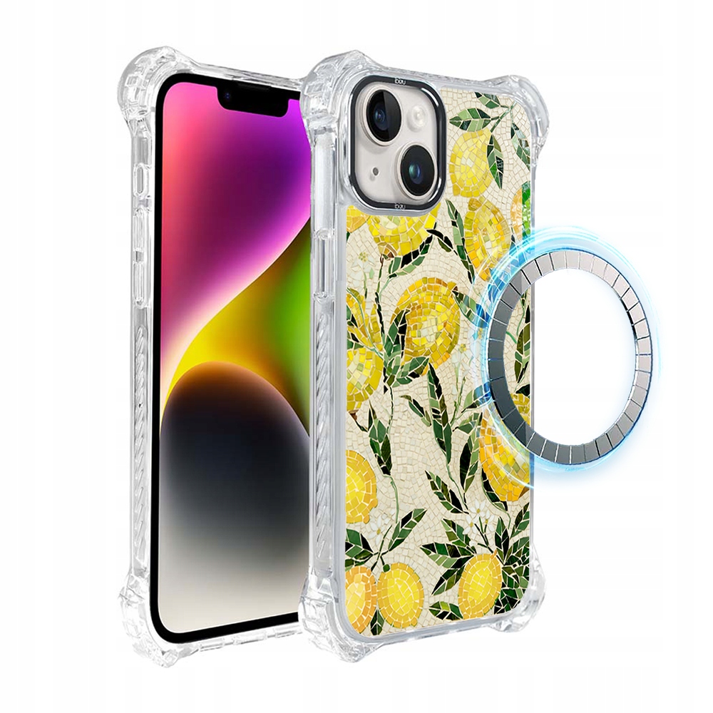 Pouzdro pro iPhone 14 Ibizu DropGuard Ultra s MagSafe, Citronové háje